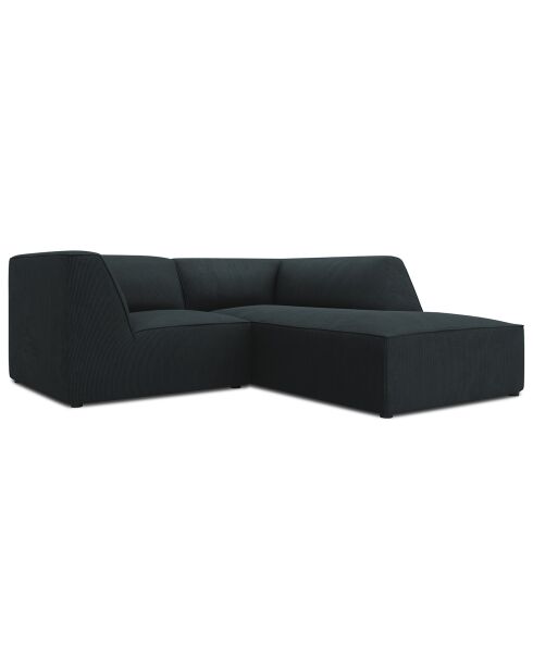 Canapé d'angle droit Velours Sao 3 Places bleu - 186x180x69 cm