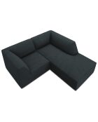 Canapé d'angle droit Velours Sao 3 Places bleu - 186x180x69 cm