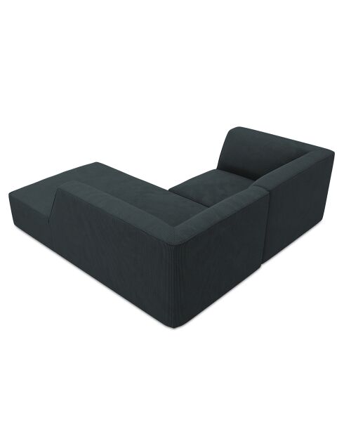 Canapé d'angle droit Velours Sao 3 Places bleu - 186x180x69 cm