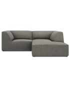 Canapé d'angle droit Velours Sao 3 Places gris clair - 186x180x69 cm