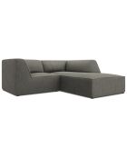 Canapé d'angle droit Velours Sao 3 Places gris clair - 186x180x69 cm