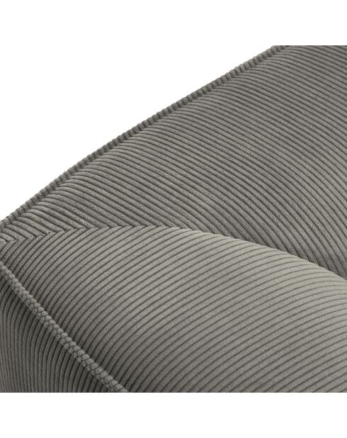 Canapé d'angle droit Velours Sao 3 Places gris clair - 186x180x69 cm