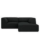 Canapé d'angle droit Velours Sao 3 Places noir - 186x180x69 cm