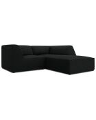Canapé d'angle droit Velours Sao 3 Places noir - 186x180x69 cm