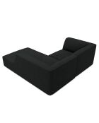 Canapé d'angle droit Velours Sao 3 Places noir - 186x180x69 cm