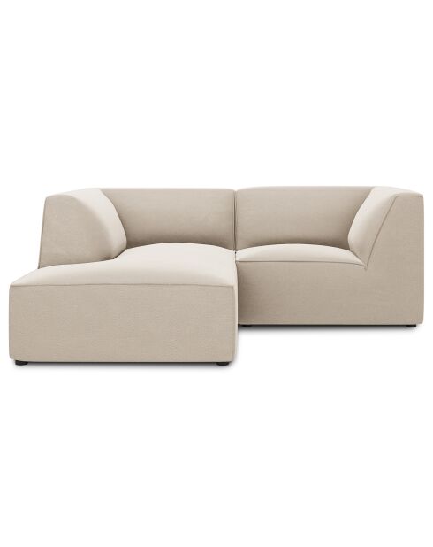Canapé d'angle gauche Velours Sao 3 Places beige - 186x180x69 cm