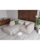 Canapé d'angle gauche Velours Sao 3 Places beige - 186x180x69 cm