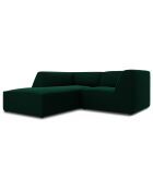 Canapé d'angle gauche Velours Sao 3 Places vert bouteille - 186x180x69 cm