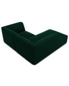 Canapé d'angle gauche Velours Sao 3 Places vert bouteille - 186x180x69 cm