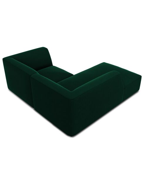 Canapé d'angle gauche Velours Sao 3 Places vert bouteille - 186x180x69 cm