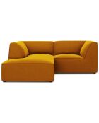 Canapé d'angle gauche Velours Sao 3 Places jaune - 186x180x69 cm