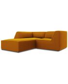 Canapé d'angle gauche Velours Sao 3 Places jaune - 186x180x69 cm