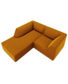 Canapé d'angle gauche Velours Sao 3 Places jaune - 186x180x69 cm
