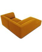 Canapé d'angle gauche Velours Sao 3 Places jaune - 186x180x69 cm
