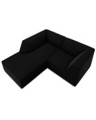 Canapé d'angle gauche Velours Sao 3 Places noir - 186x180x69 cm
