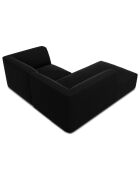 Canapé d'angle gauche Velours Sao 3 Places noir - 186x180x69 cm
