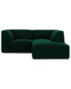 Canapé d'angle droit Velours Sao 3 Places vert bouteille - 186x180x69 cm
