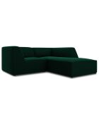 Canapé d'angle droit Velours Sao 3 Places vert bouteille - 186x180x69 cm