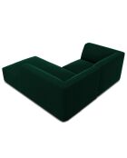 Canapé d'angle droit Velours Sao 3 Places vert bouteille - 186x180x69 cm