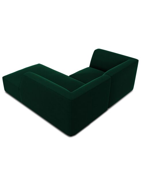 Canapé d'angle droit Velours Sao 3 Places vert bouteille - 186x180x69 cm