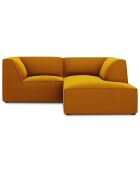 Canapé d'angle droit Velours Sao 3 Places jaune - 186x180x69 cm