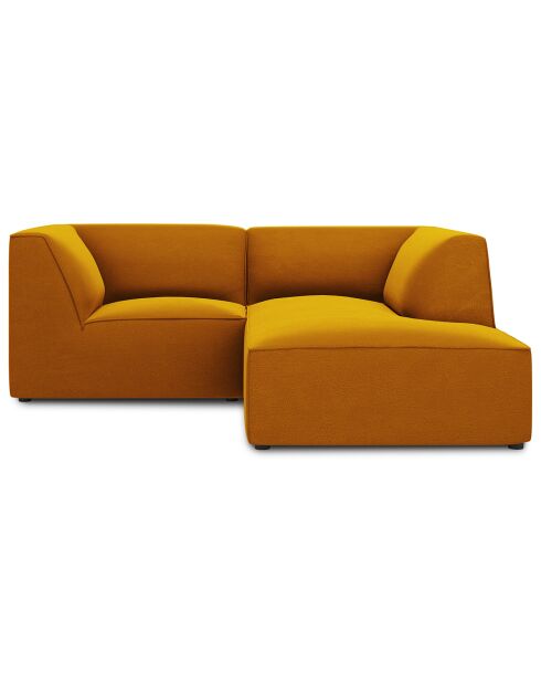 Canapé d'angle droit Velours Sao 3 Places jaune - 186x180x69 cm