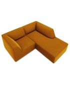 Canapé d'angle droit Velours Sao 3 Places jaune - 186x180x69 cm