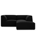 Canapé d'angle droit Velours Sao 3 Places noir - 186x180x69 cm
