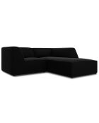 Canapé d'angle droit Velours Sao 3 Places noir - 186x180x69 cm