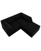 Canapé d'angle droit Velours Sao 3 Places noir - 186x180x69 cm