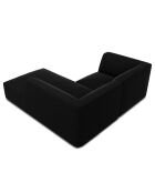 Canapé d'angle droit Velours Sao 3 Places noir - 186x180x69 cm
