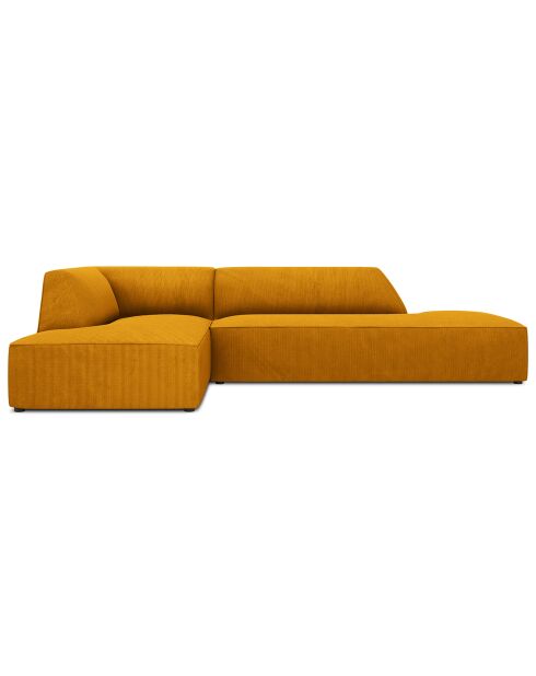 Canapé d'angle gauche Velours Sao 4 Places jaune - 273x180x69 cm