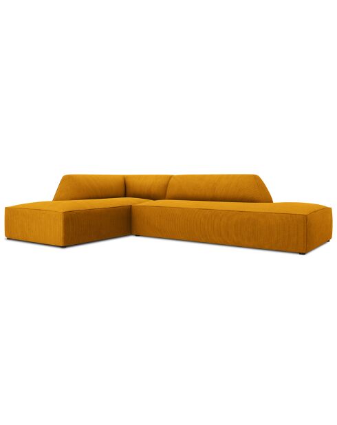 Canapé d'angle gauche Velours Sao 4 Places jaune - 273x180x69 cm