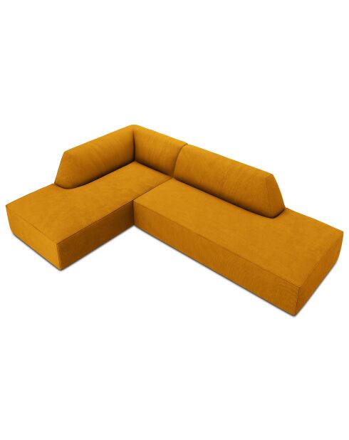 Canapé d'angle gauche Velours Sao 4 Places jaune - 273x180x69 cm
