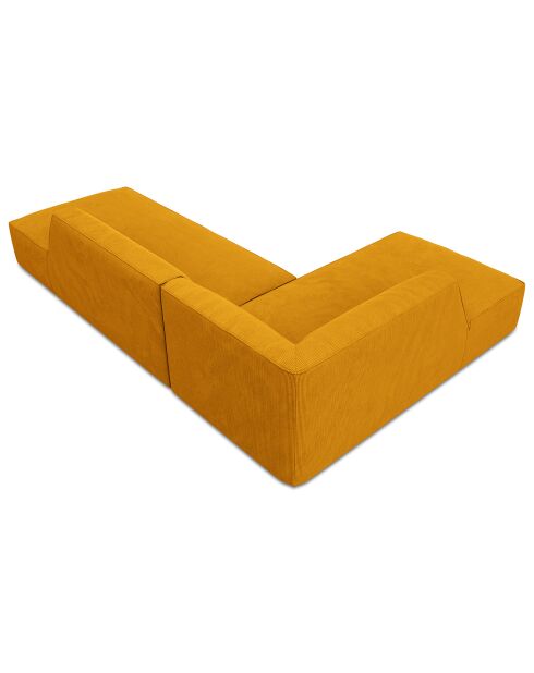 Canapé d'angle gauche Velours Sao 4 Places jaune - 273x180x69 cm