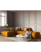 Canapé d'angle gauche Velours Sao 4 Places jaune - 273x180x69 cm