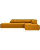 Canapé d'angle droit Velours côtelé Sao 4 Places jaune - 273x180x69 cm