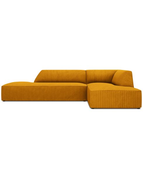 Canapé d'angle droit Velours côtelé Sao 4 Places jaune - 273x180x69 cm