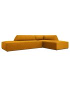 Canapé d'angle droit Velours côtelé Sao 4 Places jaune - 273x180x69 cm