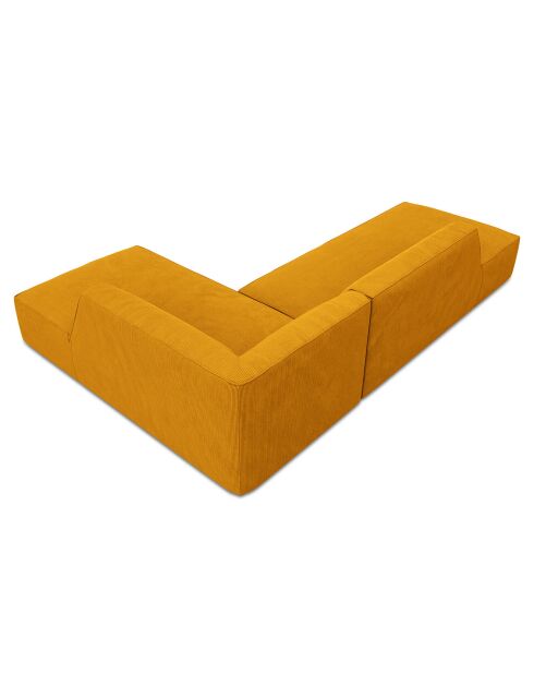 Canapé d'angle droit Velours côtelé Sao 4 Places jaune - 273x180x69 cm