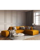 Canapé d'angle droit Velours côtelé Sao 4 Places jaune - 273x180x69 cm