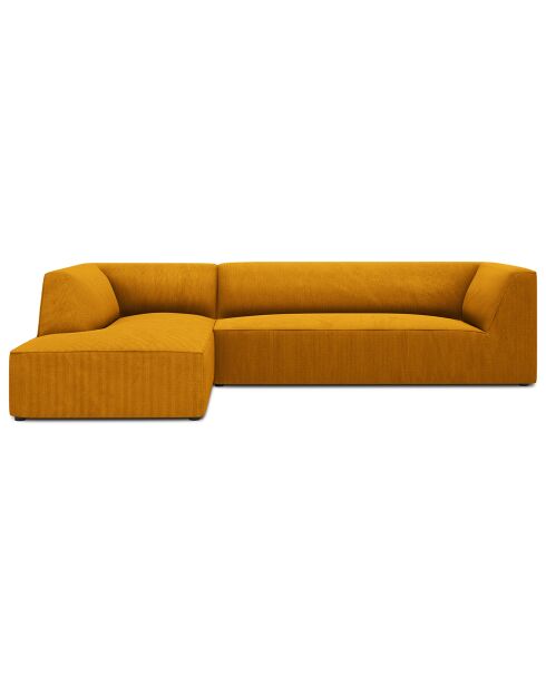 Canapé d'angle gauche Velours Sao 4 Places jaune - 273x180x69 cm