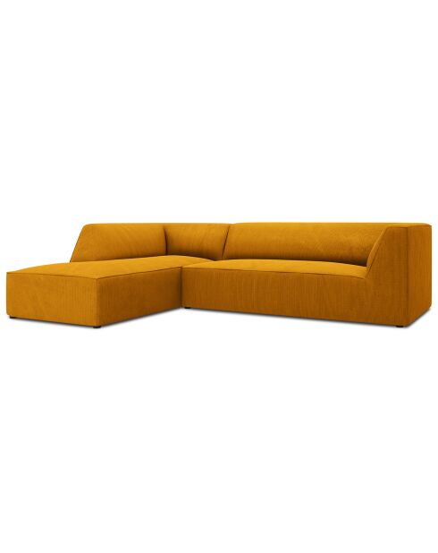 Canapé d'angle gauche Velours Sao 4 Places jaune - 273x180x69 cm