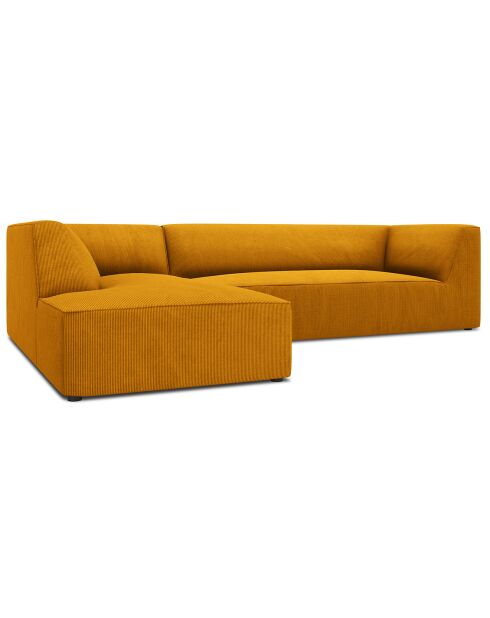 Canapé d'angle gauche Velours Sao 4 Places jaune - 273x180x69 cm