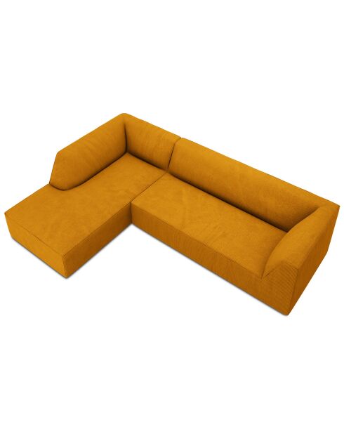 Canapé d'angle gauche Velours Sao 4 Places jaune - 273x180x69 cm