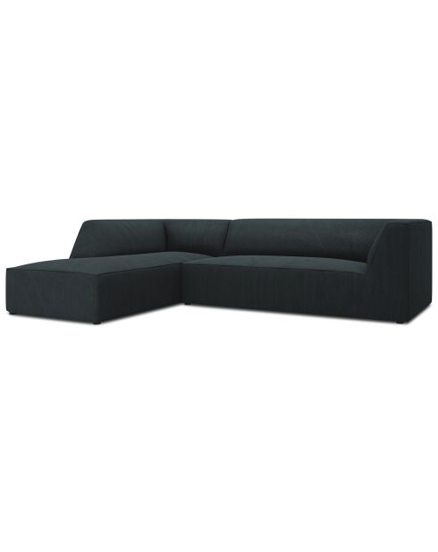 Canapé d'angle gauche Velours Sao 4 Places bleu - 273x180x69 cm