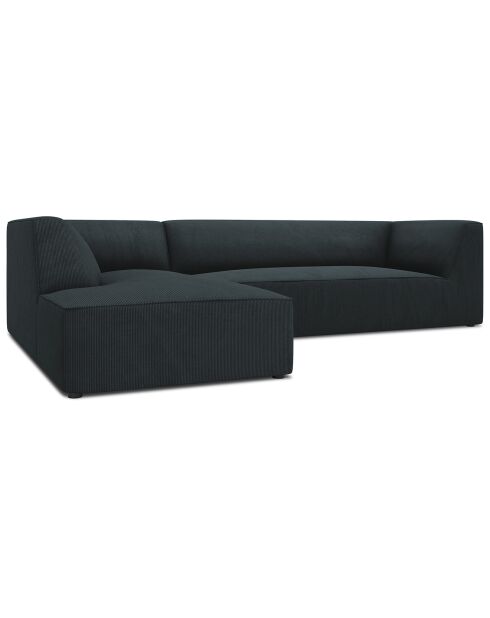 Canapé d'angle gauche Velours Sao 4 Places bleu - 273x180x69 cm