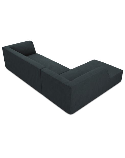 Linkerhoekbank Velours Sao 4 Zits blauw - 273x180x69 cm