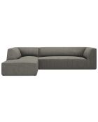 Canapé d'angle gauche Velours Sao 4 Places gris clair - 273x180x69 cm