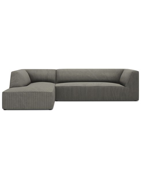 Canapé d'angle gauche Velours Sao 4 Places gris clair - 273x180x69 cm
